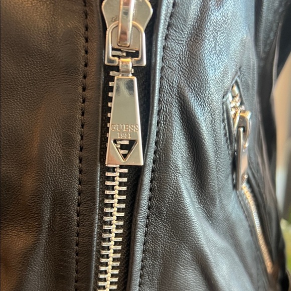 Guess Black Leather Moto Women's Jacket - Picture 8 of 11